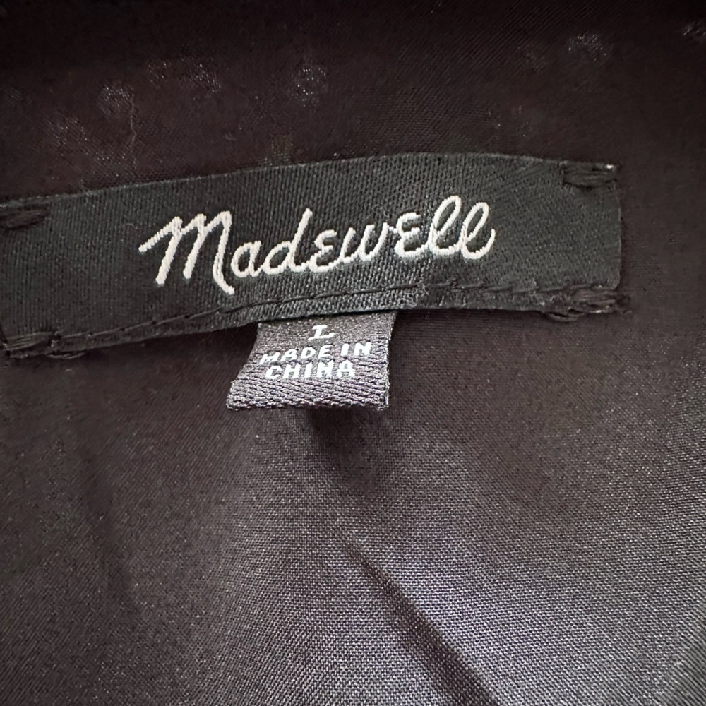 Madewell (Re)Sourced Georgette Ditsy Floral Button Up Long Sleeve Mini Dress LG - Picture 8 of 13